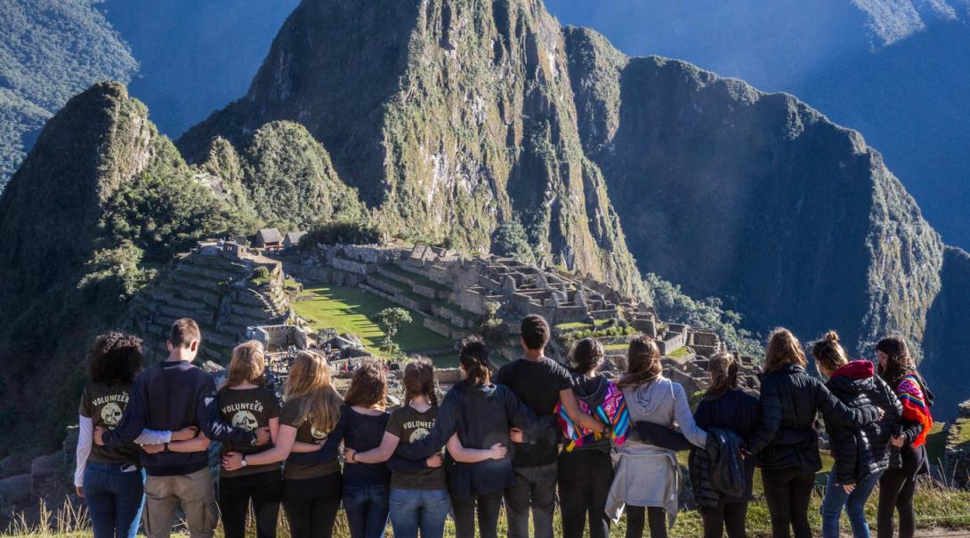 Peru is one of the destinations that is visited by Global gap year volunteers. Projects Abroad volunteers admire Machu Picchu during a weekend trip as part of their Global Gap Trip.